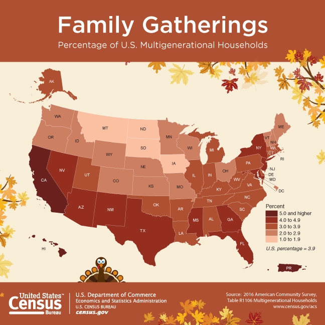 US map of families 